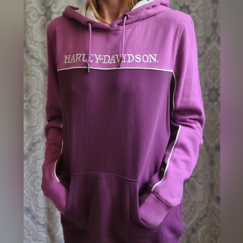Size M Women's Harley-Davidson Purple Fleece Pullover Hoodie